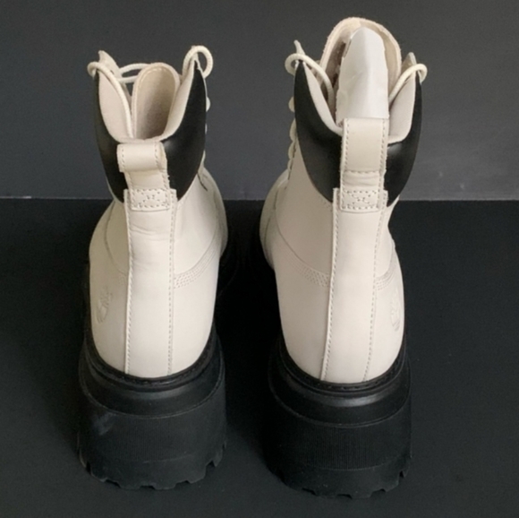 Timberland Sky Platform Chunky Boots Lace Up White 9.5 Round Toe Women - Picture 9 of 16